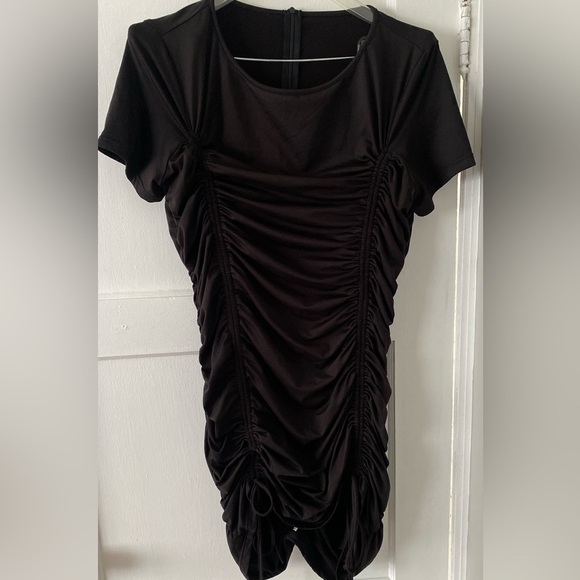 Scrunch Black Dress with Drawstrings - Picture 1 of 2